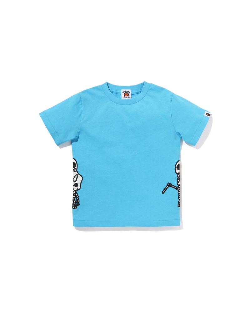 Hauts Bape Glow In The Dark Bone Dinosaur Bleu Enfant | RDV-80638199